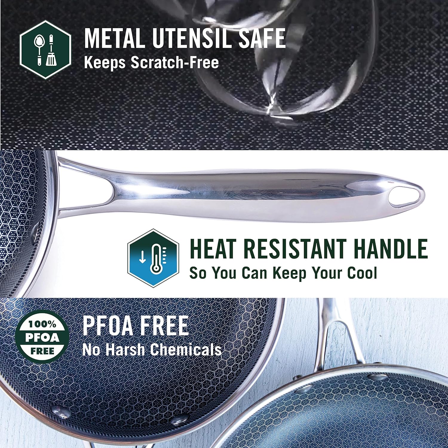 HexClad 1 Quart Hybrid Pot with Glass Lid – Non Stick Saucepan, Easy to Clean, Dishwasher & Oven Safe – Perfect for Making Sauces, Reheating Soups, Stocks, Cooking Grains - Image 8