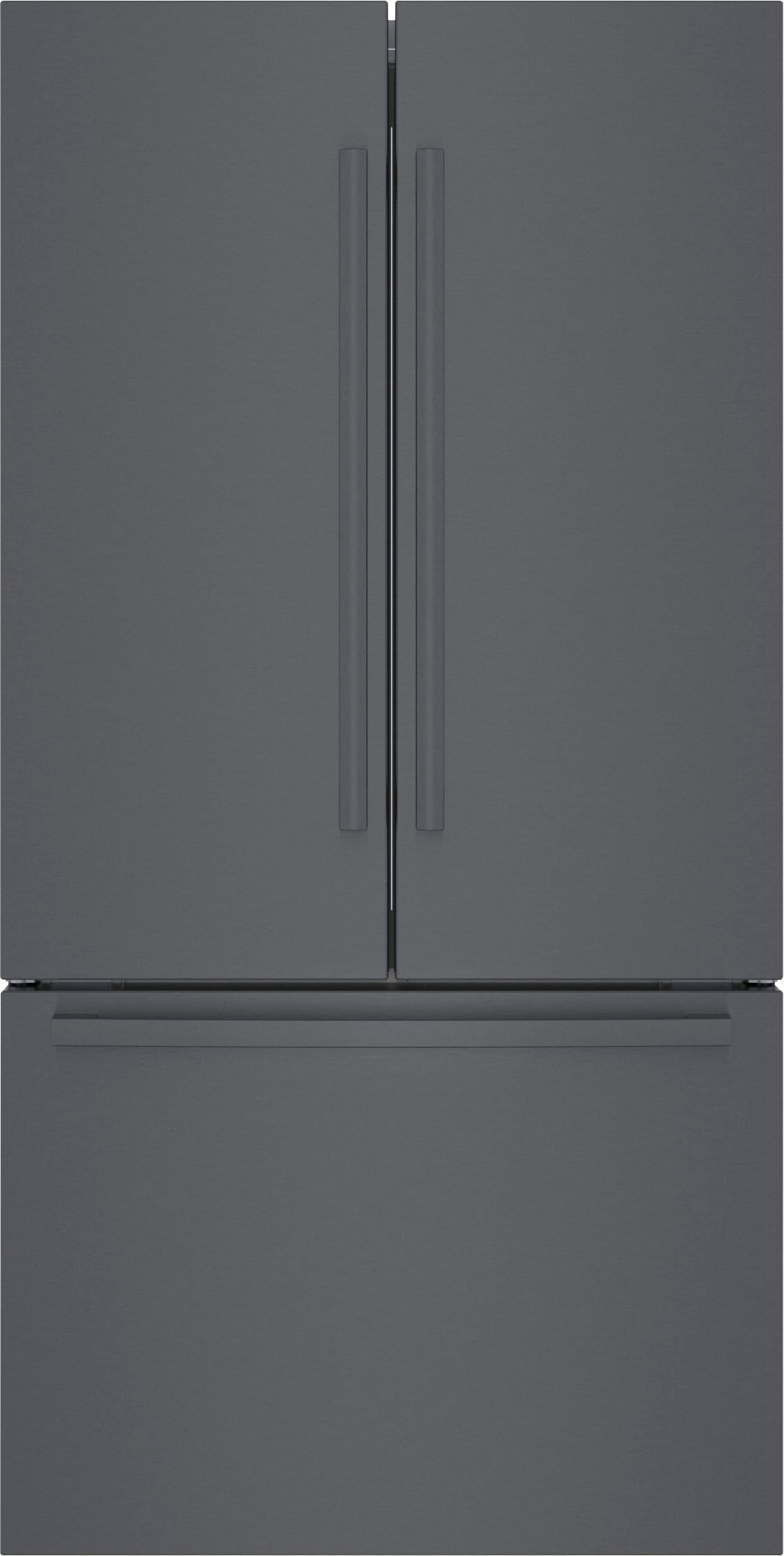 Bosch – 800 Series 21 Cu. Ft. French Door Counter-Depth Smart Refrigerator – Black stainless steel