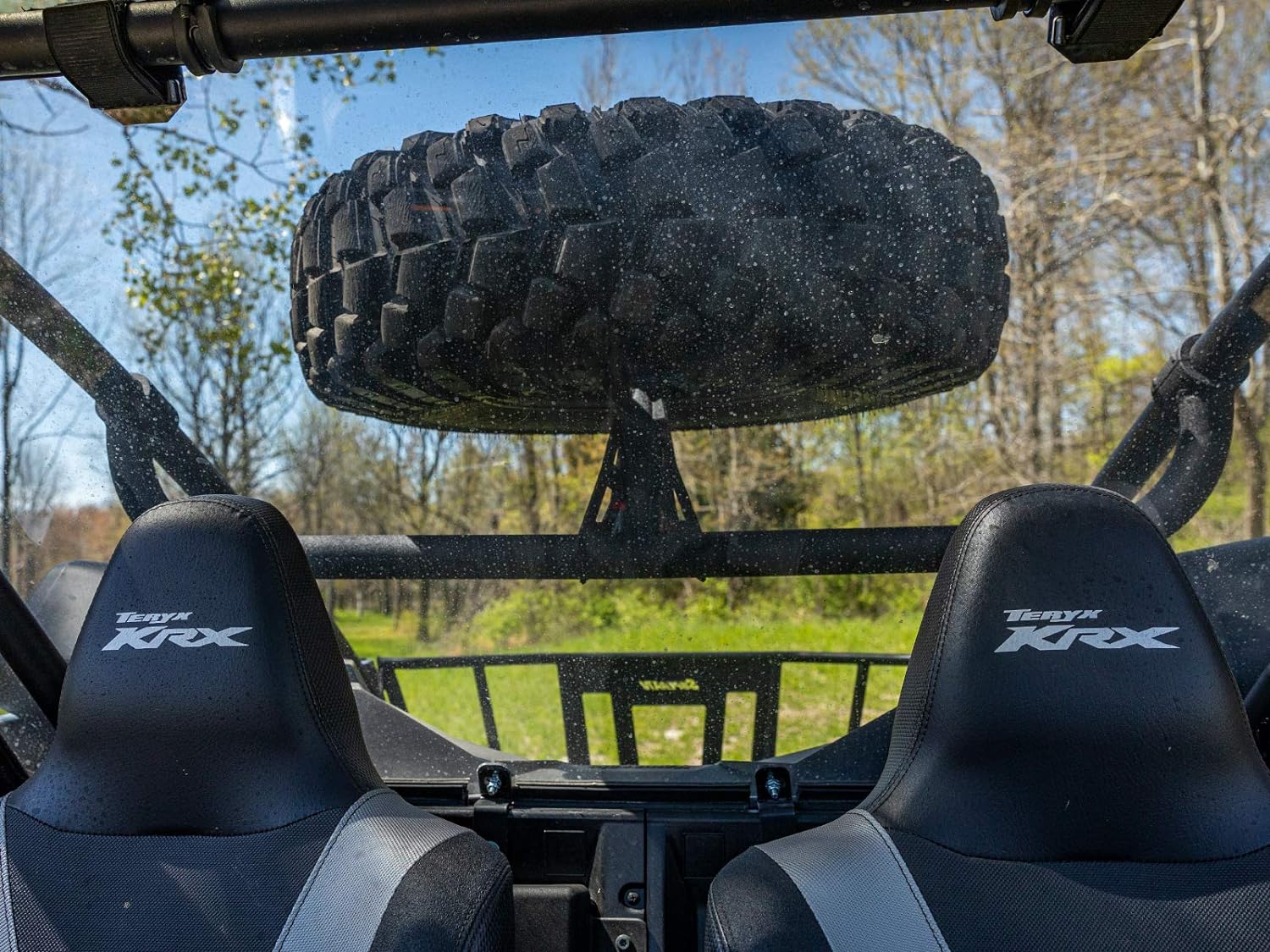 SuperATV Spare Tire Carrier for 2020+ Kawasaki Teryx KRX 1000 | Fits up to 37 Tire | Secures to Rear Frame of Vehicle | Made with Powder-Coated Steel Tubing | No Drilling or Welding Required! - Image 6